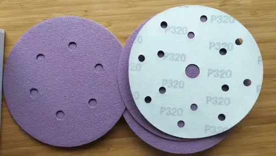 멀티 홀 6 인치 150mm 알루미늄 산화물 샌딩 디스크 후크 및 루프 샌드페이퍼 디스크 자동 연마 샌드 페이퍼