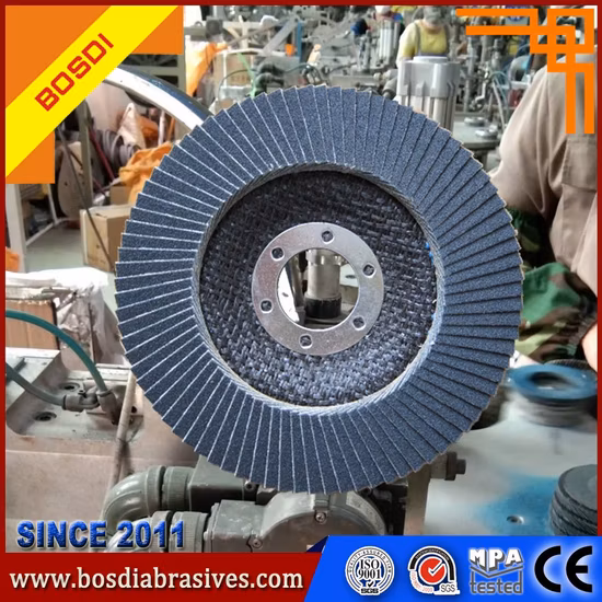 세라믹, 지르코니아, 알루미늄 Oxideflap 디스크, 115X22mm, Bosdi 브랜드 석회질 알루미늄 산화물 플랩 디스크 갈색, 빨간색과 파란색, 연삭 금속, Inox, 스테인레스 스틸, 철 요법